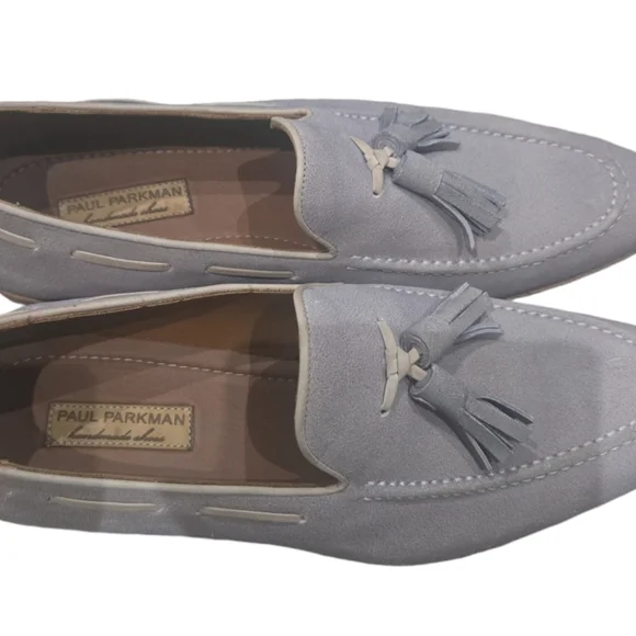 Paul Parkman Handmade Lavender SuedeMen's LoafersTassel Slip-On